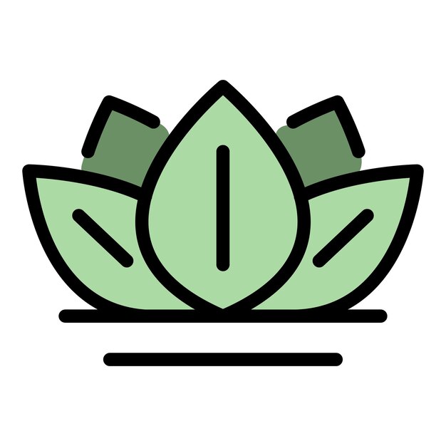 Icono de hoja de hierba de spa Contorno de hoja de herba de spa Icono vectorial de color plano aislado