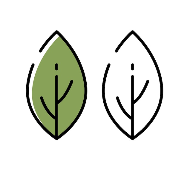 icono de la hoja ilustración fondo blanco naturaleza icono vectorial