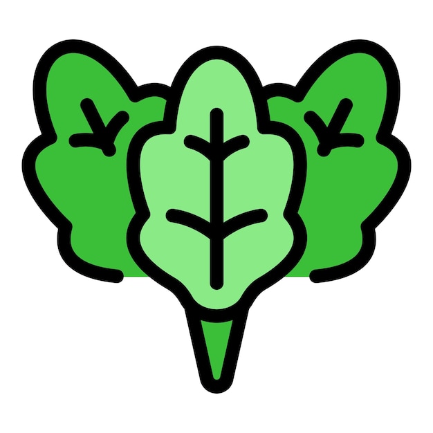 Icono de hoja libre de eco vector de contorno Dieta vegana Comer fruta color plano