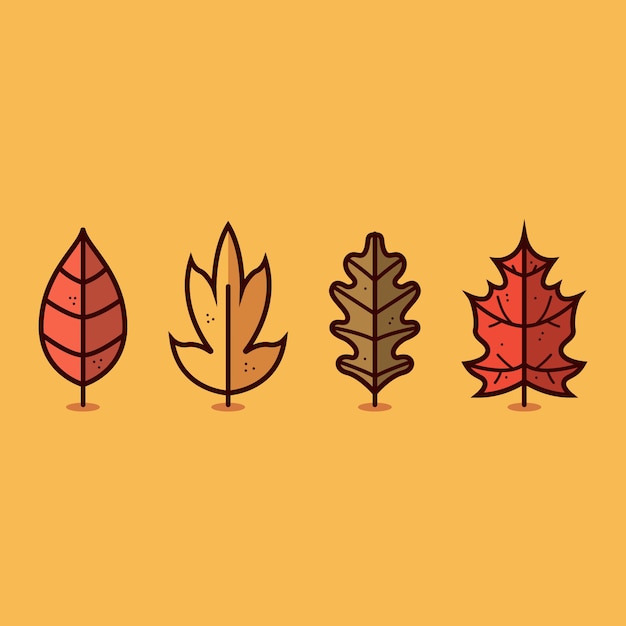 Vector icono de hoja de otoño