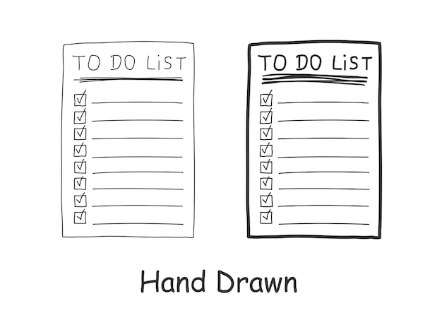 Icono de hoja de papel de nota dibujada a mano en estilo plano Ilustración de vector de nota adhesiva sobre fondo aislado Para hacer lista firmar concepto de negocio