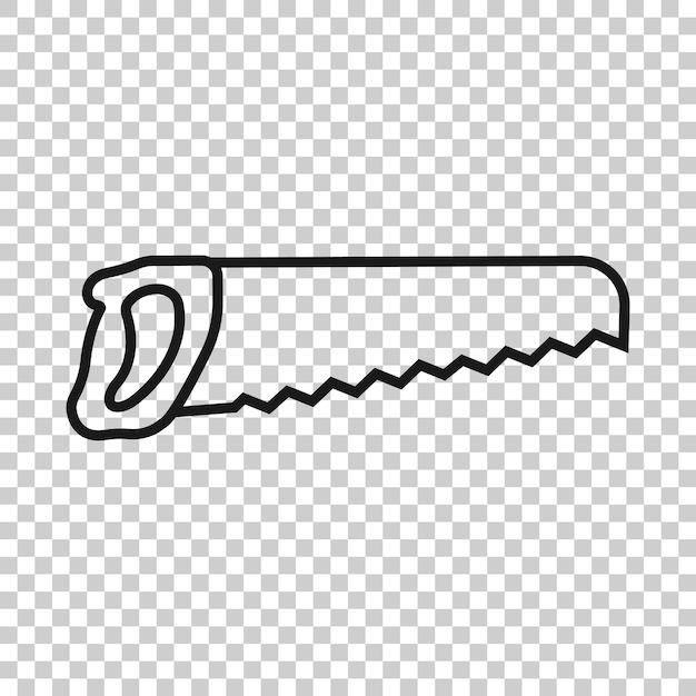 Icono de hoja de sierra en estilo plano Herramientas de trabajo ilustración vectorial sobre fondo blanco aislado Concepto de negocio de martillo