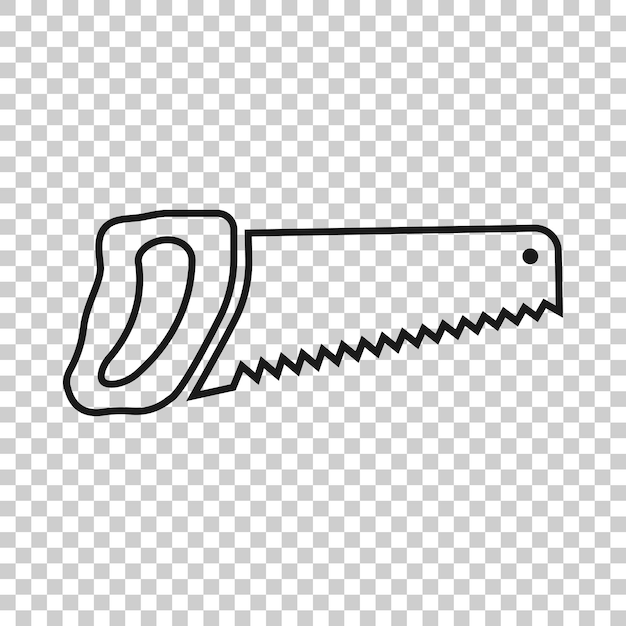 Icono de hoja de sierra en estilo plano Herramientas de trabajo ilustración vectorial sobre fondo blanco aislado Concepto de negocio de martillo