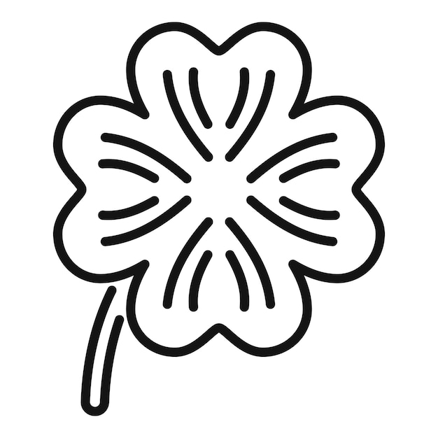 Icono de hoja de trébol vector de contorno St Patrick suerte irlandesa