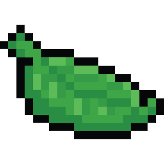 El icono de la hoja verde del pixel art