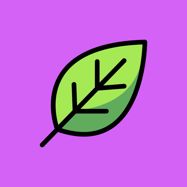 Icono de hoja verde sencilla