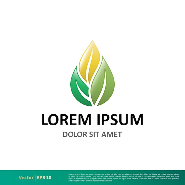 Icono de hoja verde Vector Logo Plantilla Ilustración Diseño Vector EPS 10