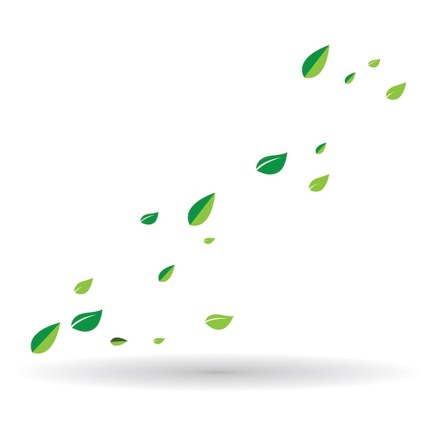 Icono de hoja verde voladora