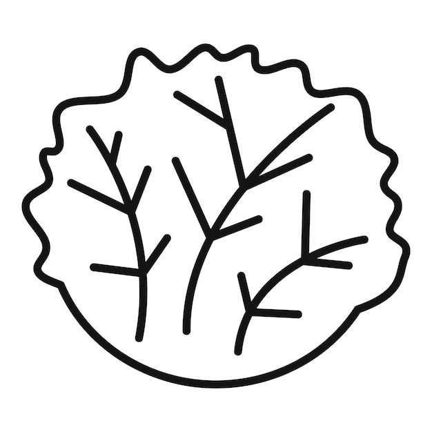 Icono de hojas de lechuga verde fresca que muestran venas