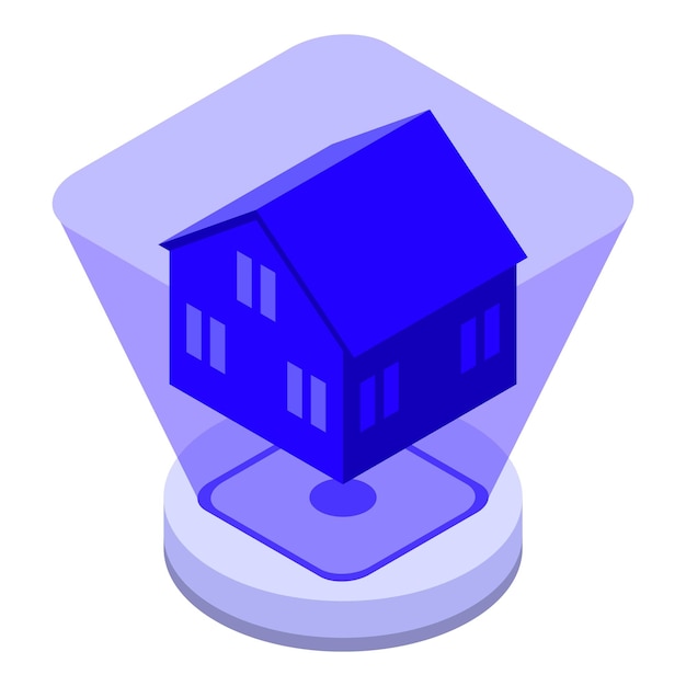 Icono de holograma de casa vector isométrico Proyección Cad de futuro digital