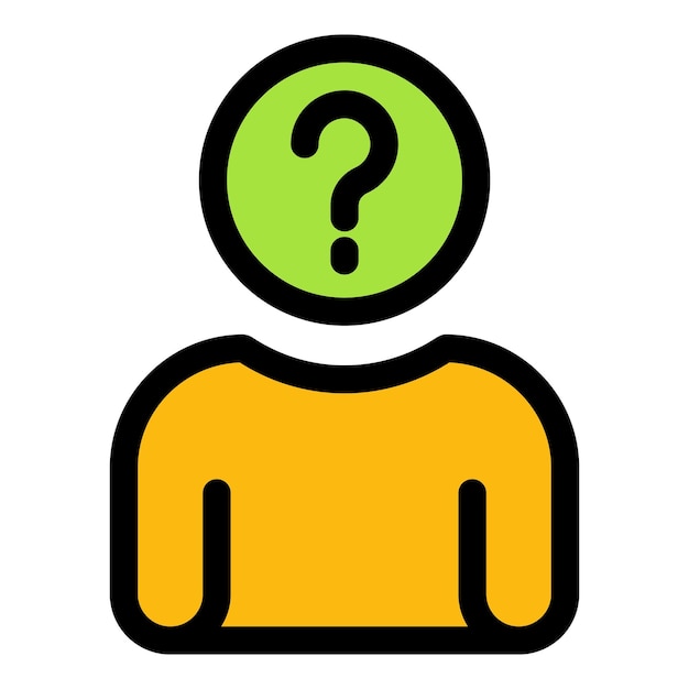 Icono de hombre anónimo Contorno Icono de vector de hombre anónimo para diseño web aislado en color plano de fondo blanco