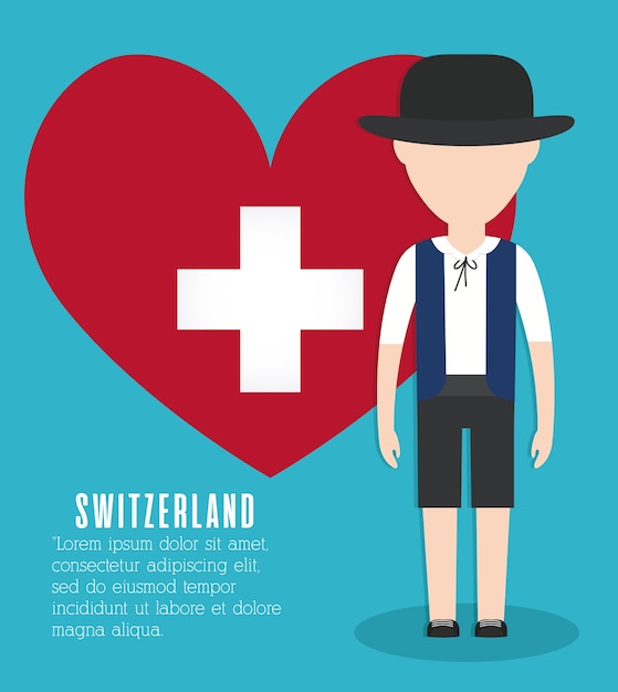icono de hombre y corazón suizo