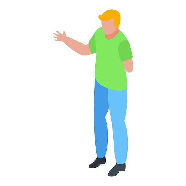 Icono de hombre discapacitado Isométrico de icono de vector de hombre discapacitado para diseño web aislado sobre fondo blanco