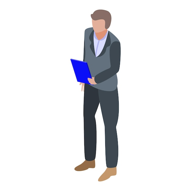 Icono de hombre ecologista Isométrico de icono de vector de hombre ecologista para diseño web aislado sobre fondo blanco
