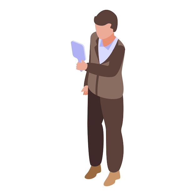 Icono de hombre egoísta vector isométrico Jefe egocéntrico Gente egoísta