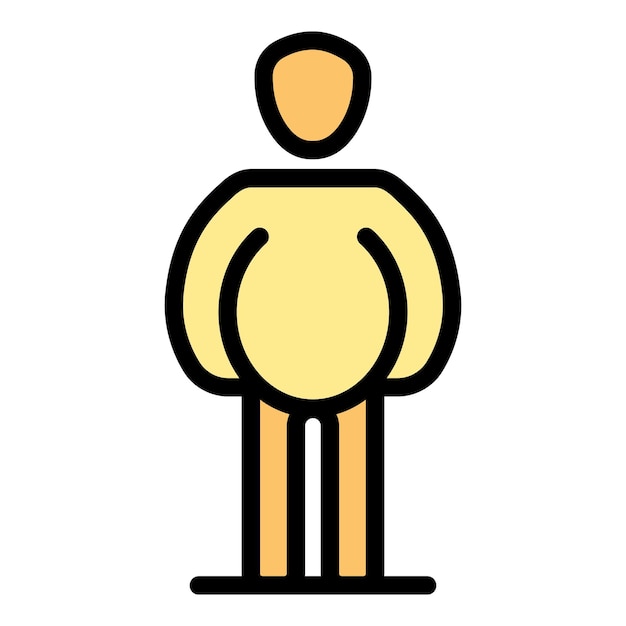 El icono del hombre gordo Contorno del icono vectorial del hombregordo Color plano aislado