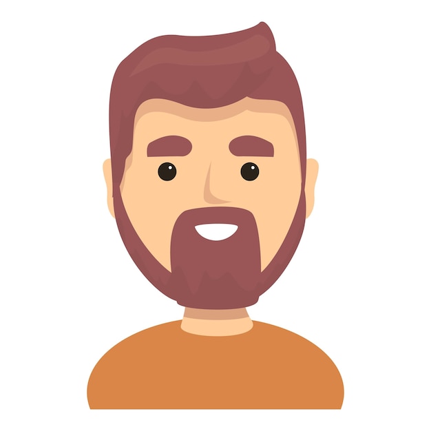 Icono de hombre guapo con barba Caricatura de icono de vector de hombre guapo con barba para diseño web aislado sobre fondo blanco