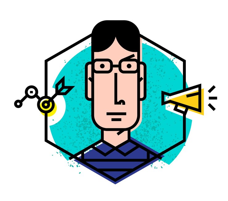 Vector icono de un hombre en un icono de vector de estilo plano aislado sobre fondo blanco