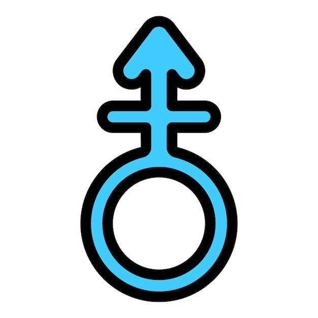 Vector icono de hombre de identidad de género contorno icono de vector de hombre de identidad de género para diseño web aislado en color de fondo blanco plano