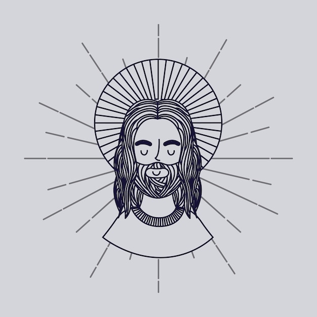 Vector icono del hombre jesucristo