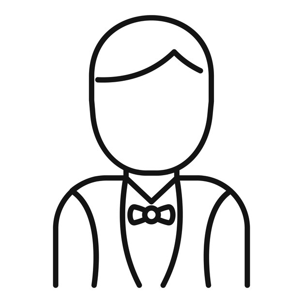 Icono de hombre de limpieza de servicio de habitaciones Icono de vector de hombre de limpieza de servicio de habitaciones de esquema para diseño web aislado sobre fondo blanco