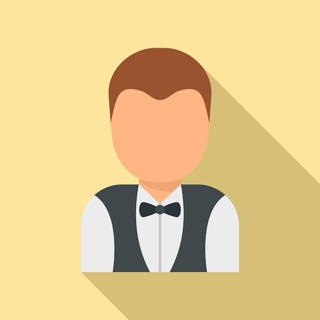 Icono de hombre de limpieza de servicio de habitaciones Ilustración plana del icono de vector de hombre de limpieza de servicio de habitaciones para diseño web