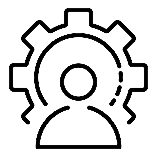 Icono de hombre lógico Icono de vector de hombre lógico de esquema para diseño web aislado sobre fondo blanco