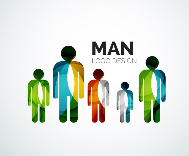 Icono de hombre logo abstracto