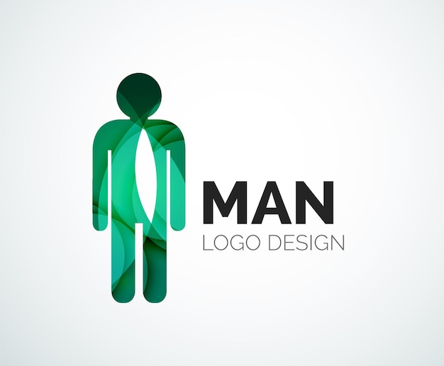 Icono de hombre logo abstracto