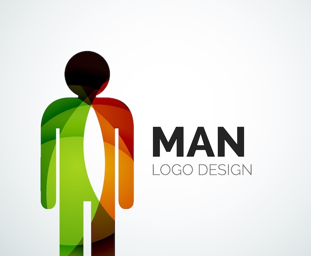 Icono de hombre logo abstracto