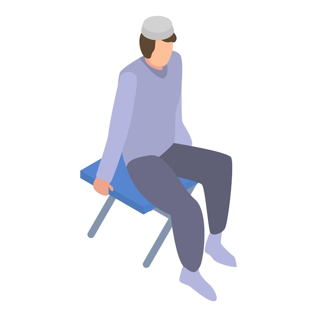 Icono de hombre migrante musulmán sin hogar Isométrico de icono de vector de hombre migrante musulmán sin hogar para diseño web aislado sobre fondo blanco