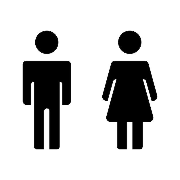 Icono de un hombre y una mujer negros simples