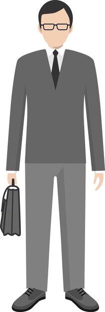 Vector icono de hombre de negocios de pie en estilo plano. ilustración vectorial