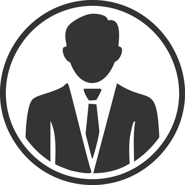 El icono de un hombre de negocios simple en el fondo
