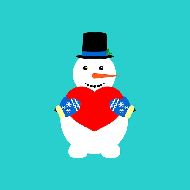 Ícono de hombre de nieve símbolo plano de invierno plantilla de diseño gráfico ilustración vectorial de tiempo de Navidad