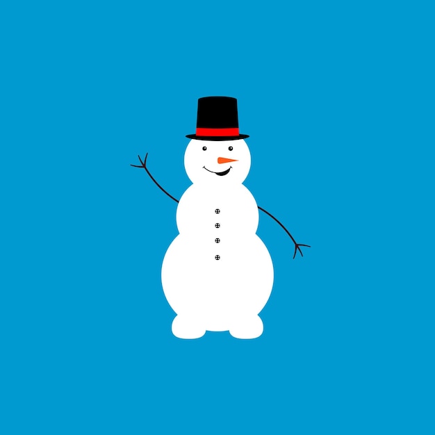 Ícono de hombre de nieve símbolo plano de invierno plantilla de diseño gráfico ilustración vectorial de tiempo de Navidad
