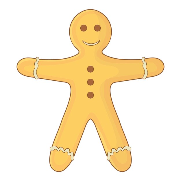 Icono del hombre de pan de jengibre Ilustración de dibujos animados del ícono vectorial del hombre de jengubre para diseño web