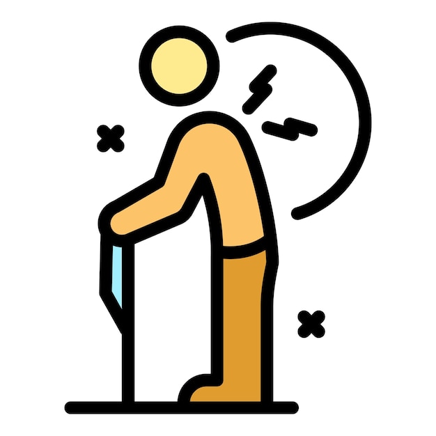 Icono de hombre reumatoide Contorno Hombre icono de vector reumatoide para diseño web aislado en color de fondo blanco plano