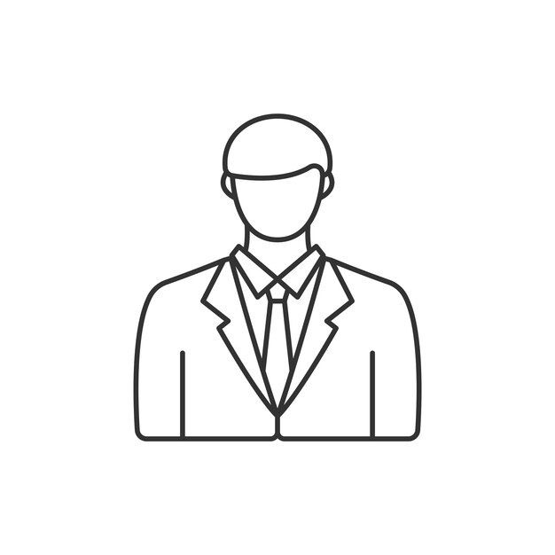 Icono de hombre sin rostro Símbolo de personaje masculino Icono vectorial moderno simple para diseño de sitios web aplicación móvil ui