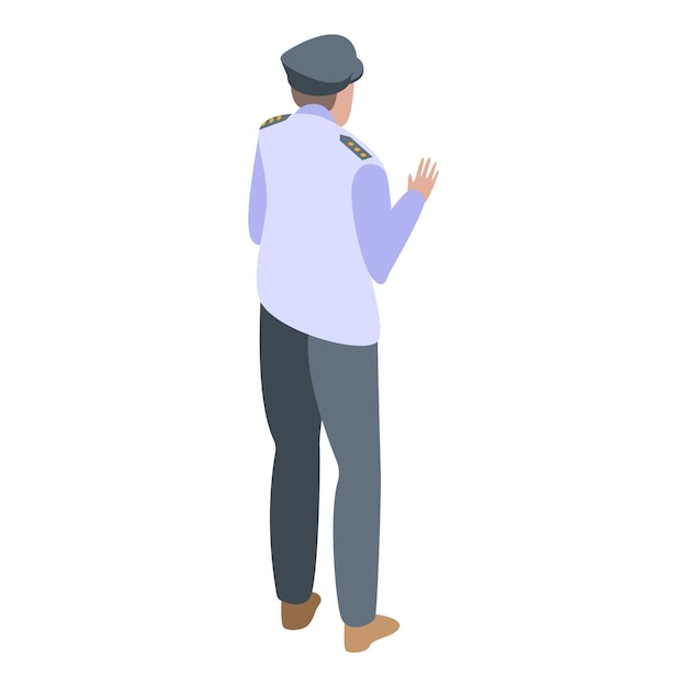 Icono de hombre de seguridad Isométrico del icono de vector de hombre de seguridad para diseño web aislado sobre fondo blanco