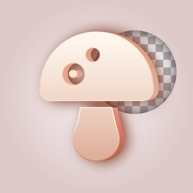 Icono de hongo con efecto de color mantequilla suave con fondo personalizable