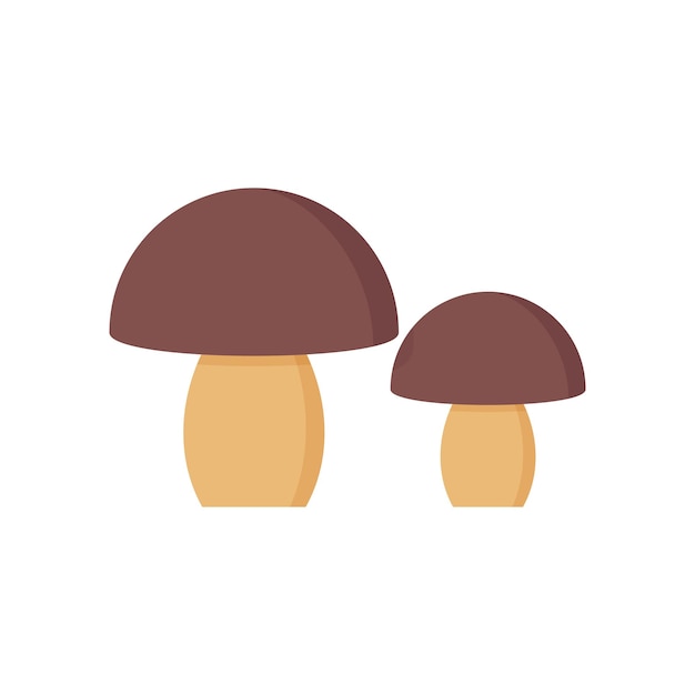 Icono de hongo ilustración vectorial par de boletus diseño plano