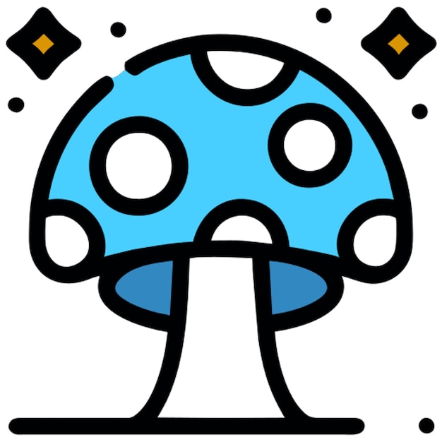 icono de hongo línea rota