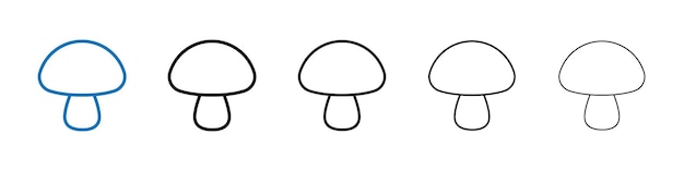 Icono de hongo Logotipo vectorial de esquema para la aplicación web