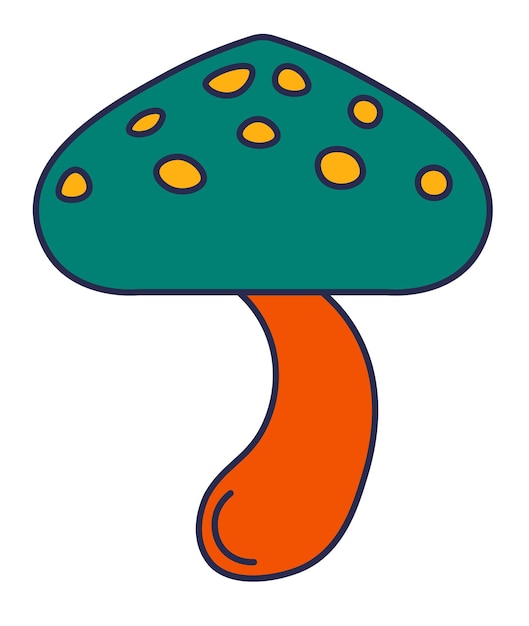 Icono de hongo orgánico vegetal con vector de tapa