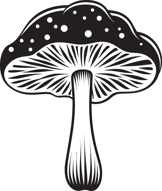 Icono de hongo de la sinfonía de hongo en Vector Fungi Fest Diseño de logotipo vectorial con emblema de hongo