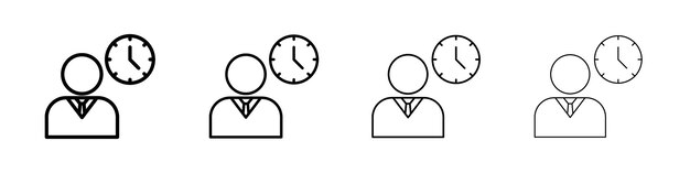 Ícono de las horas de oficina Conjunto de símbolos de señales
