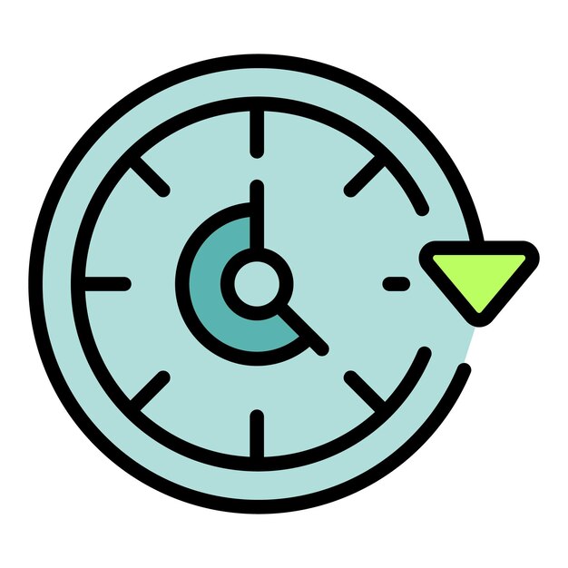 Icono de horas de trabajo tardías Contorno Icono de vector de horas de trabajo tardías para diseño web aislado en color plano de fondo blanco