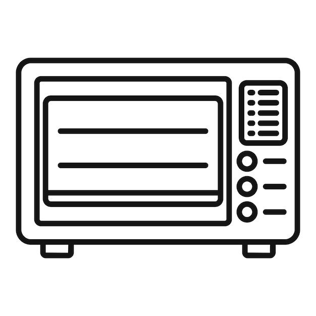 Icono de horno para hornear vector de contorno Estufa de cocina Cocina de parrilla de gas