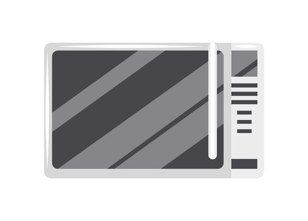 Icono de horno de microondas Vista frontal de electrodomésticos de cocina Utensilios de cocina con estilo Equipo de cocina tecnología eléctrica aislada sobre fondo blanco